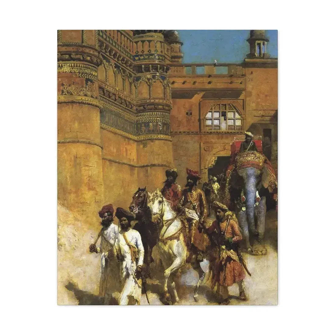 Edwin Lord Weeks (1849-1903) The Maharahaj of Gwalior Before His Palace c1887 - Canvas Wall Art 24″ x 30″ 1.25" - The Sticker Space
