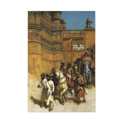 Edwin Lord Weeks (1849-1903) The Maharahaj of Gwalior Before His Palace c1887 - Canvas Wall Art 24″ x 36″ 1.25" - The Sticker Space