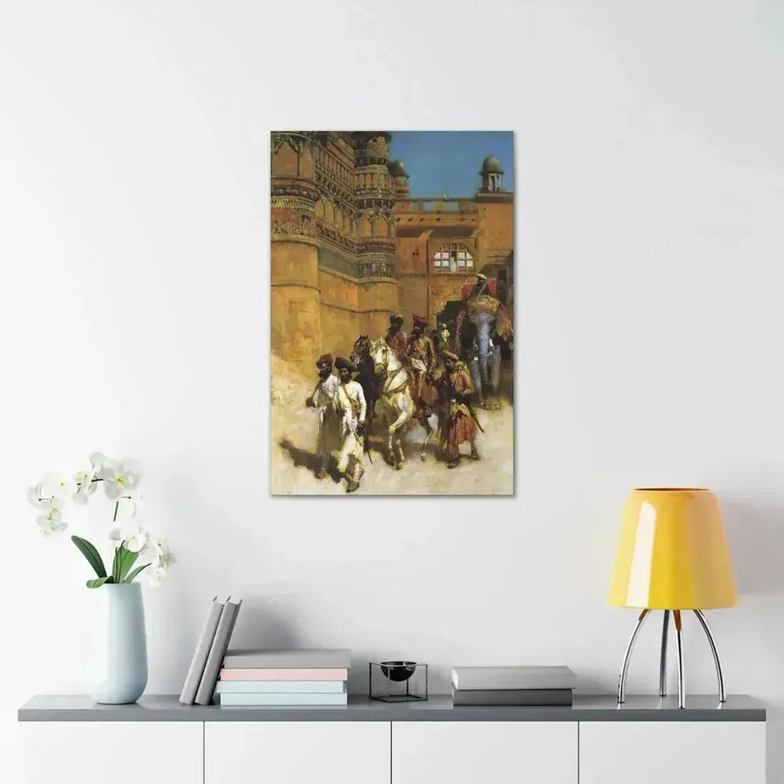 Edwin Lord Weeks (1849-1903) The Maharahaj of Gwalior Before His Palace c1887 - Canvas Wall Art - The Sticker Space