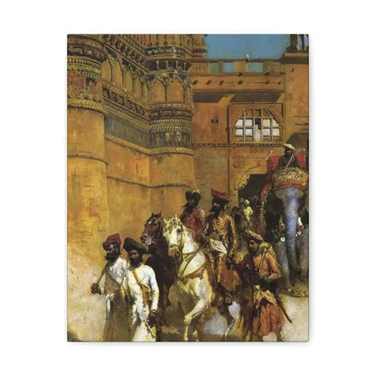 Edwin Lord Weeks (1849-1903) The Maharahaj of Gwalior Before His Palace c1887 - Canvas Wall Art - The Sticker Space