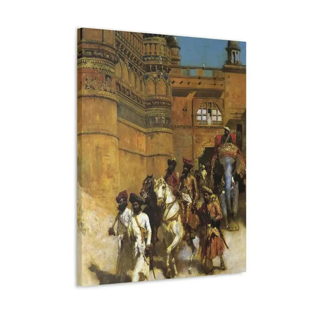 Edwin Lord Weeks (1849-1903) The Maharahaj of Gwalior Before His Palace c1887 - Canvas Wall Art - The Sticker Space