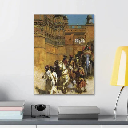 Edwin Lord Weeks (1849-1903) The Maharahaj of Gwalior Before His Palace c1887 - Canvas Wall Art - The Sticker Space