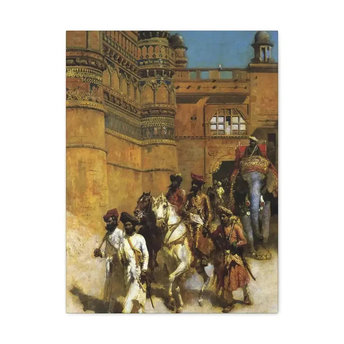 Edwin Lord Weeks (1849-1903) The Maharahaj of Gwalior Before His Palace c1887 - Canvas Wall Art - The Sticker Space