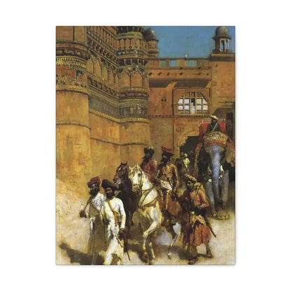 Edwin Lord Weeks (1849-1903) The Maharahaj of Gwalior Before His Palace c1887 - Canvas Wall Art - The Sticker Space