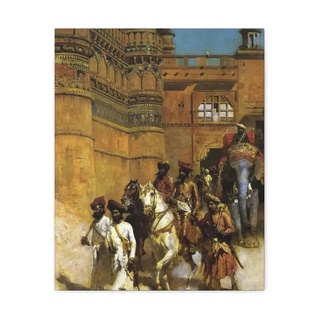 Edwin Lord Weeks (1849-1903) The Maharahaj of Gwalior Before His Palace c1887 - Canvas Wall Art - The Sticker Space