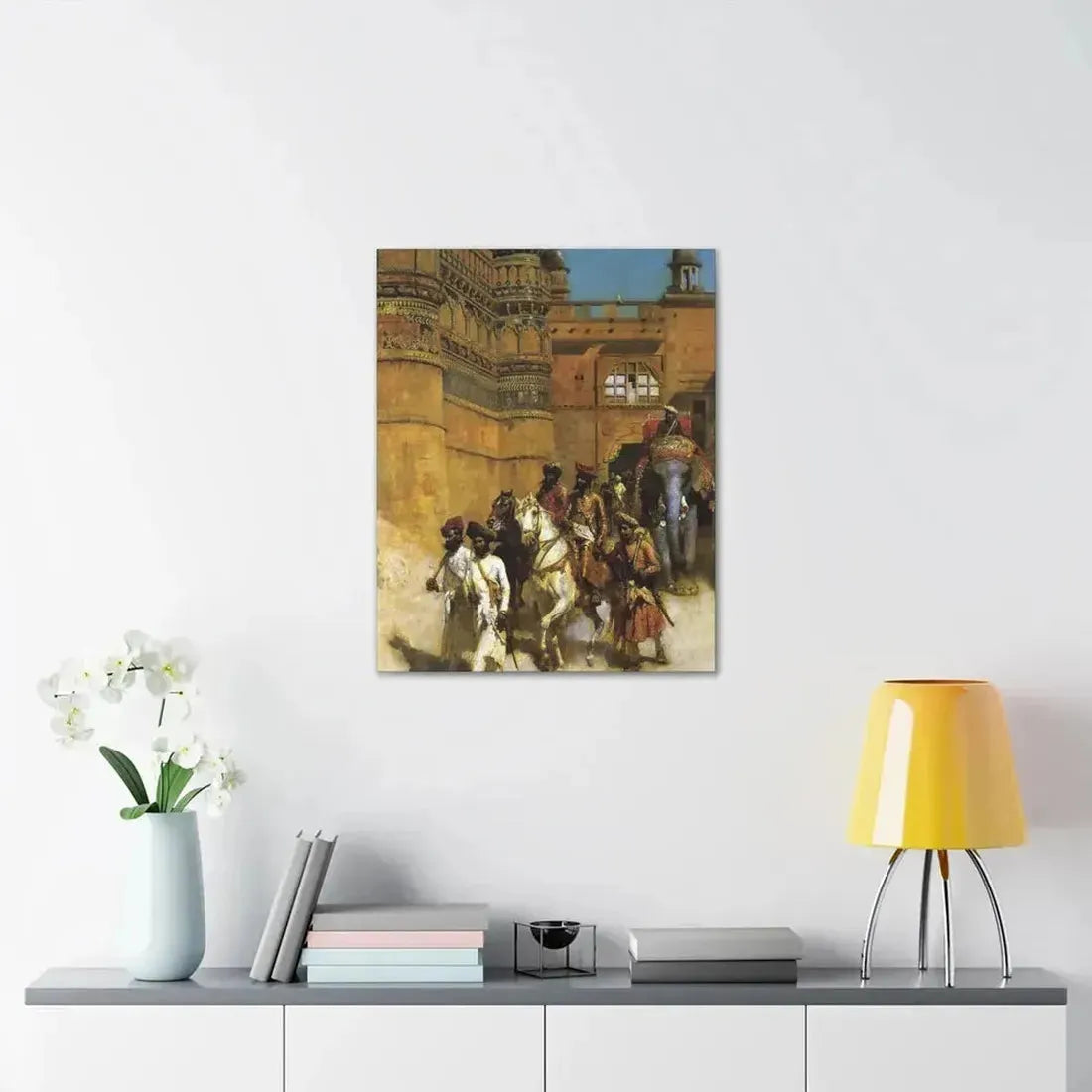 Edwin Lord Weeks (1849-1903) The Maharahaj of Gwalior Before His Palace c1887 - Canvas Wall Art - The Sticker Space