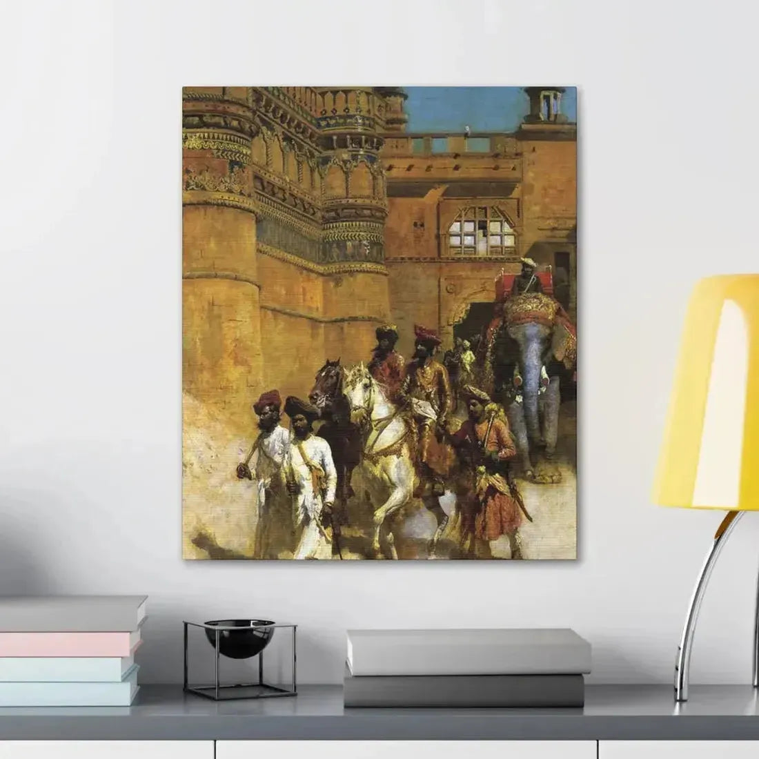 Edwin Lord Weeks (1849-1903) The Maharahaj of Gwalior Before His Palace c1887 - Canvas Wall Art - The Sticker Space