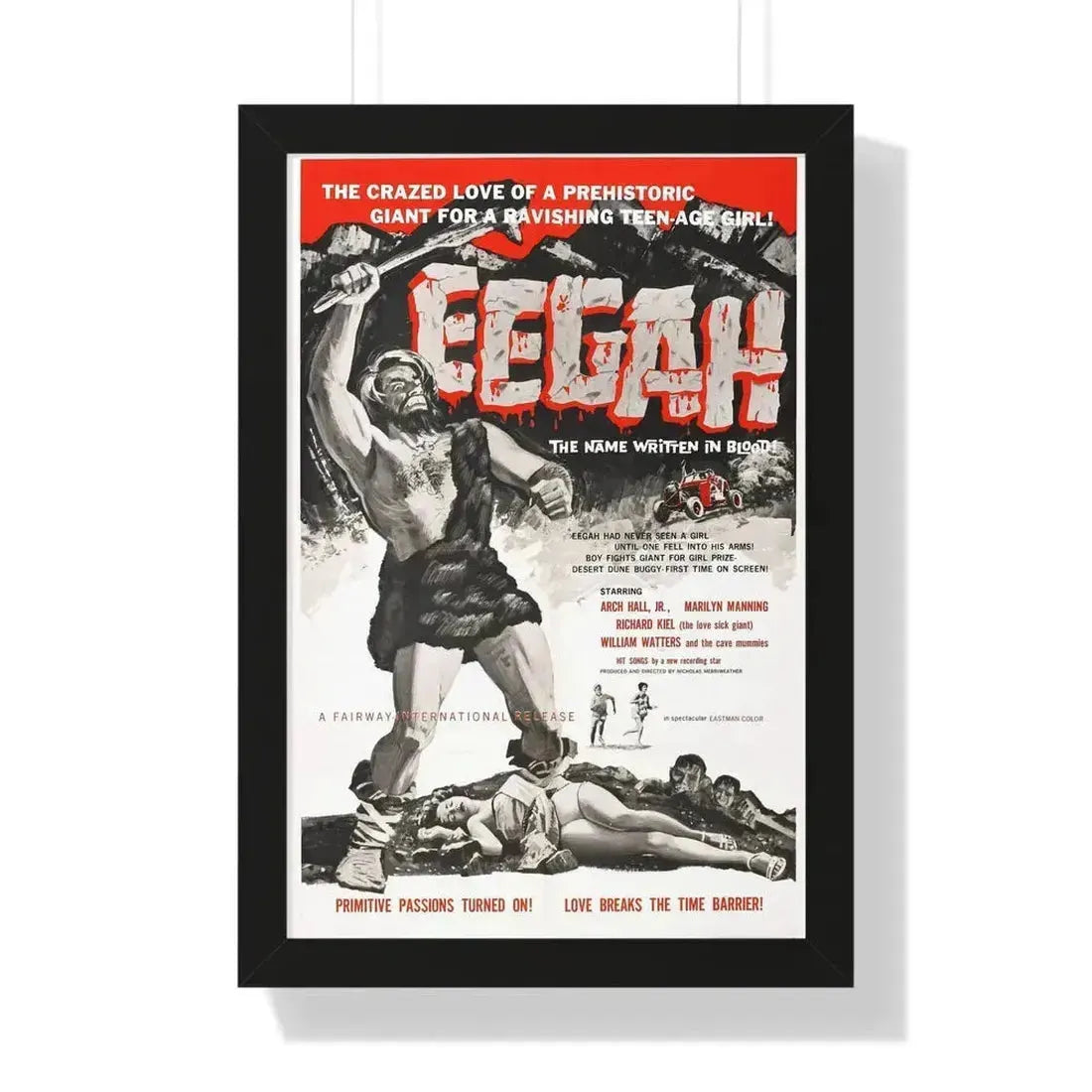 EEGAH 1962 - Framed Movie Poster 16″ x 24″ Black - The Sticker Space