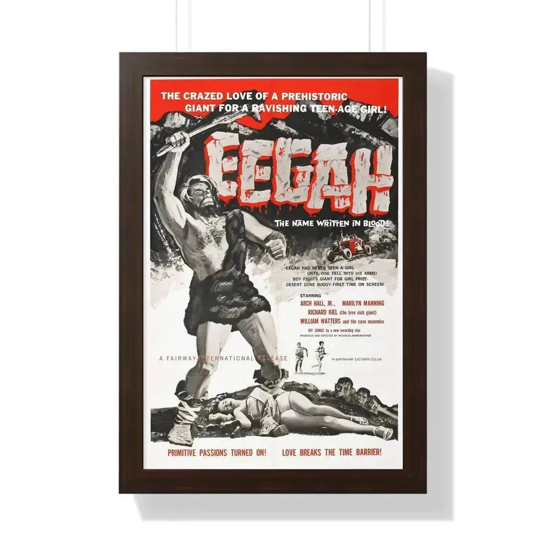 EEGAH 1962 - Framed Movie Poster 16″ x 24″ Walnut - The Sticker Space