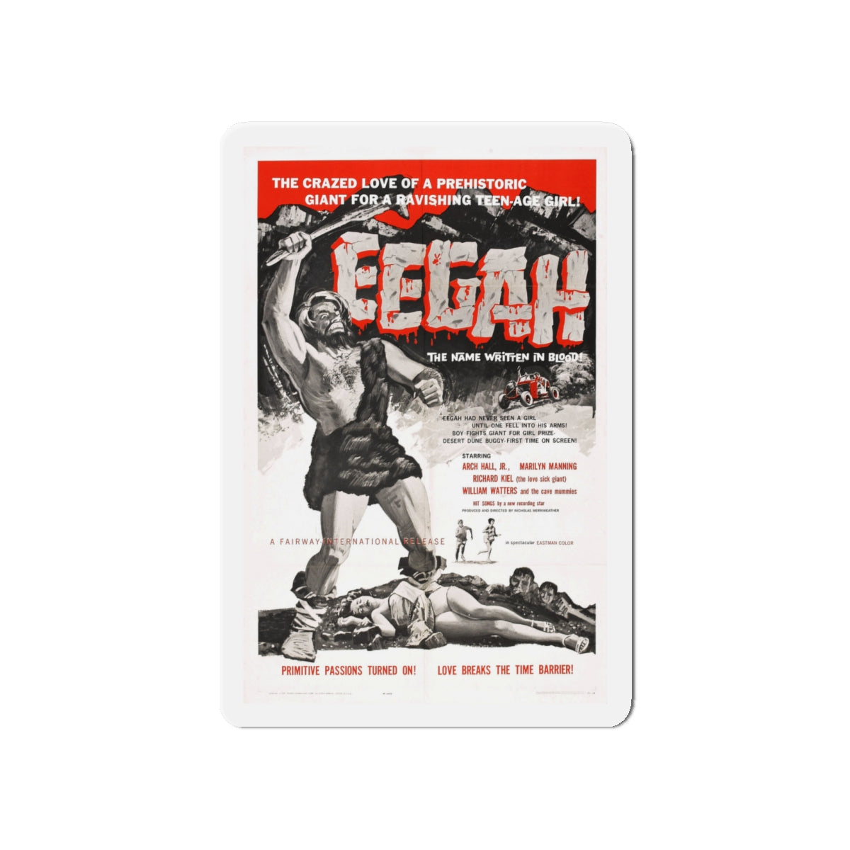 EEGAH 1962 Movie Poster - Die-Cut Magnet-5" x 5"-The Sticker Space