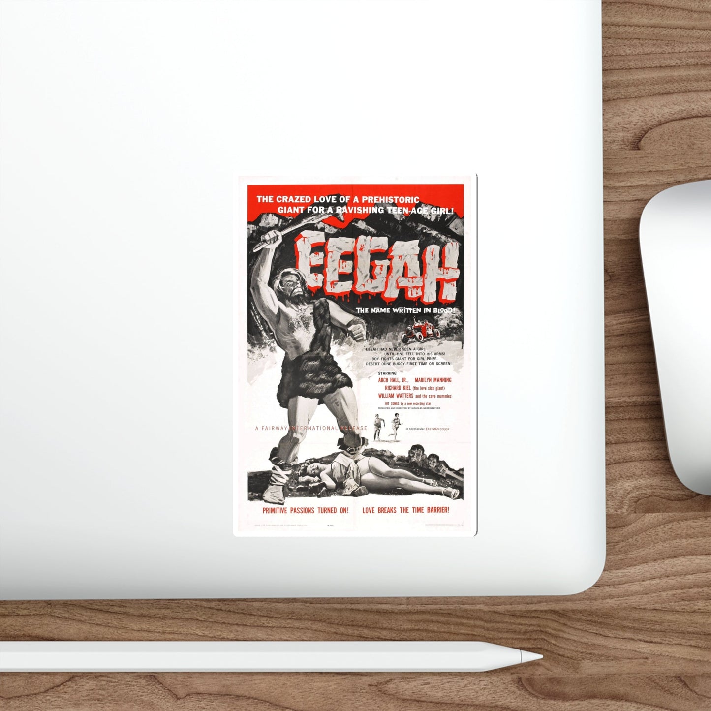 EEGAH 1962 Movie Poster STICKER Vinyl Die-Cut Decal-The Sticker Space