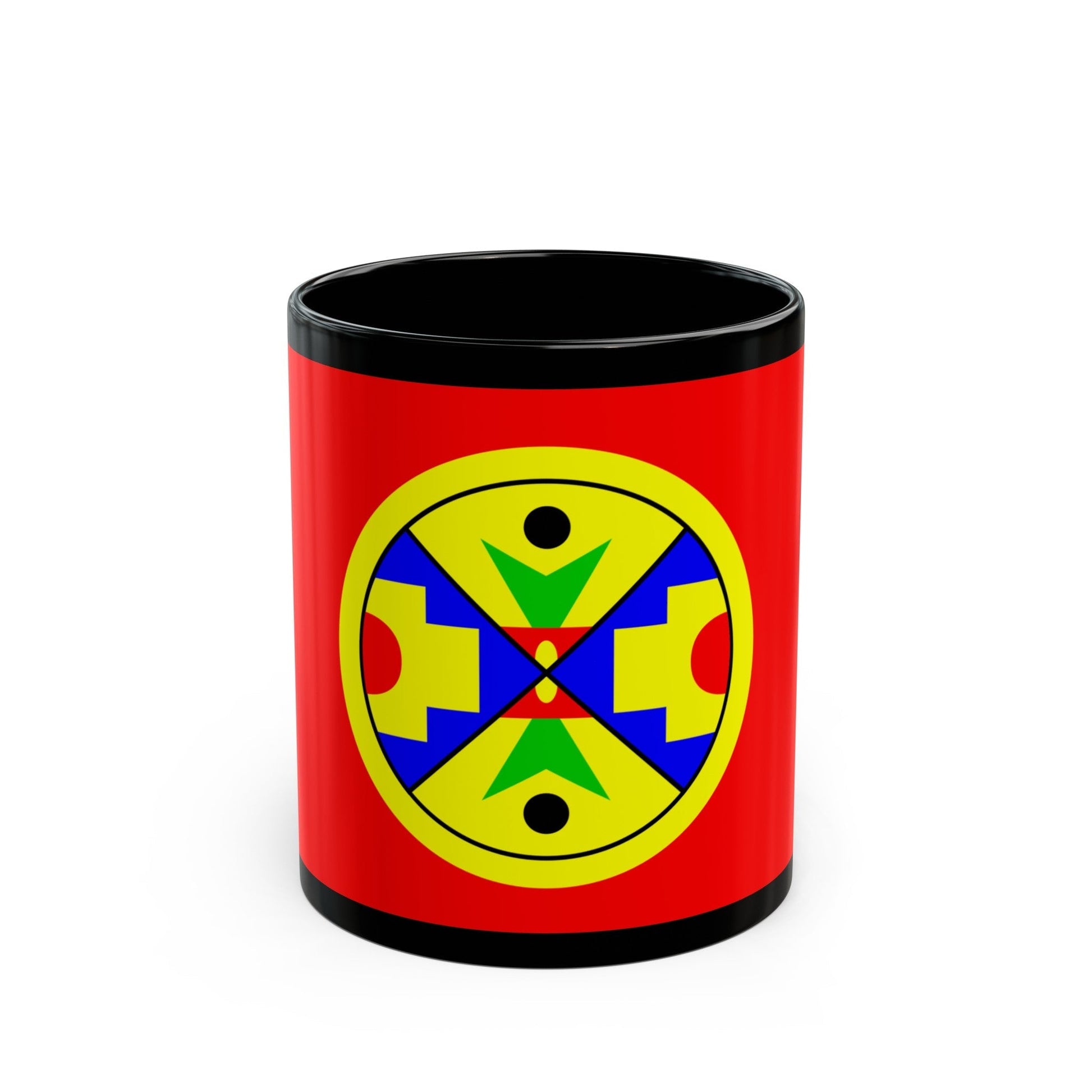 Eel Ground First Nation Flag - Black Coffee Mug-11oz-The Sticker Space