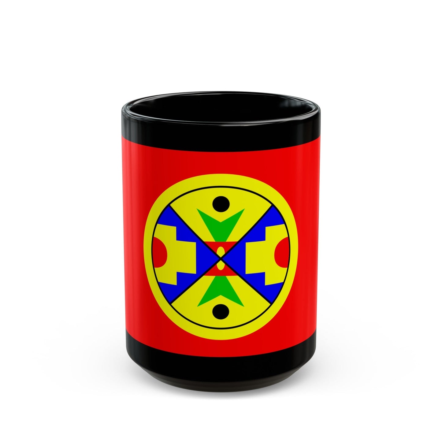 Eel Ground First Nation Flag - Black Coffee Mug-15oz-The Sticker Space