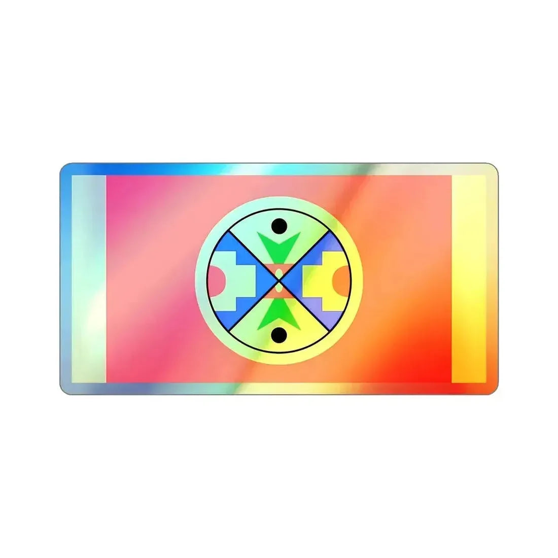 Eel Ground First Nation Flag Holographic STICKER Die-Cut Vinyl Decal 4 Inch - The Sticker Space