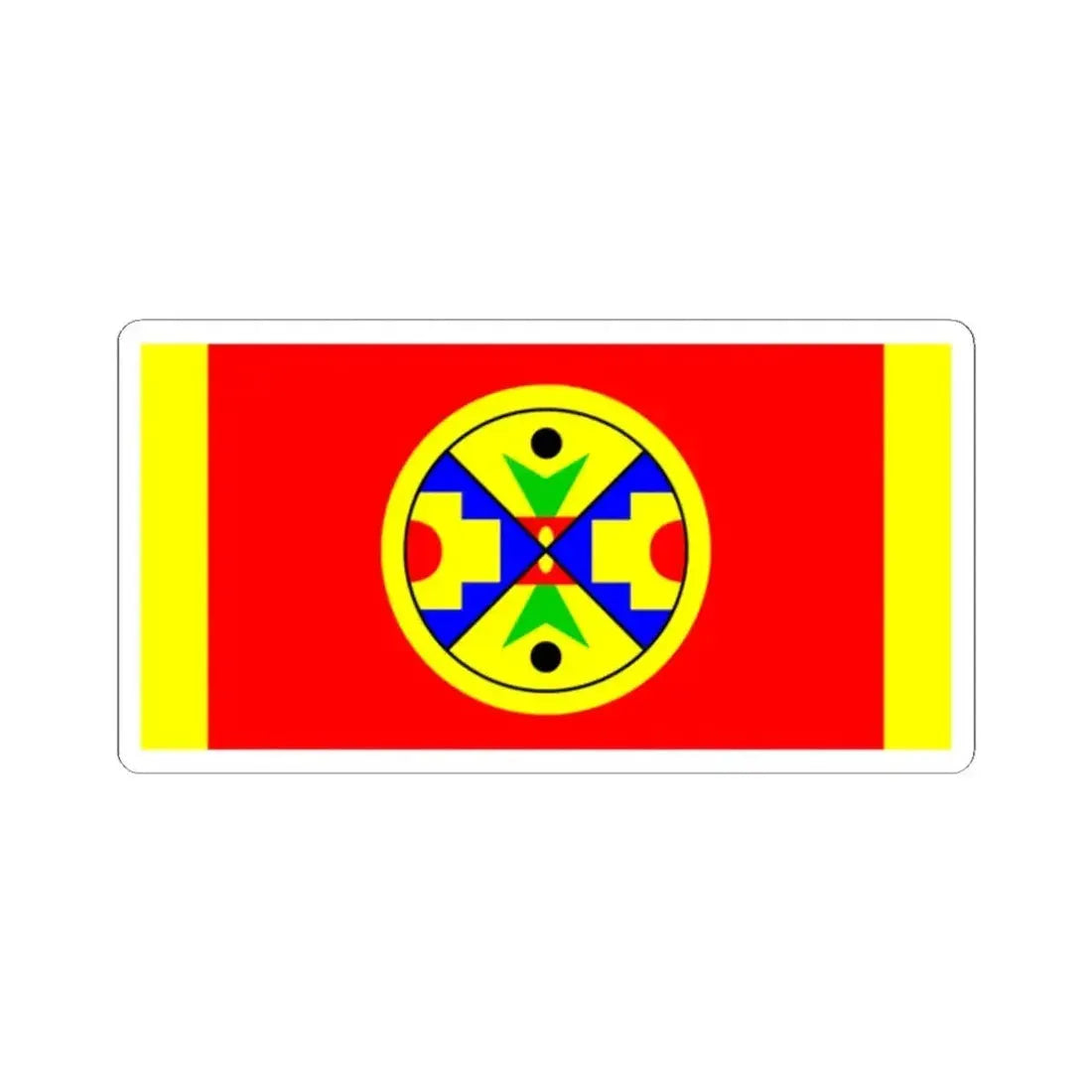 Eel Ground First Nation Flag - STICKER Vinyl Kiss-Cut Decal 2 Inch White - The Sticker Space