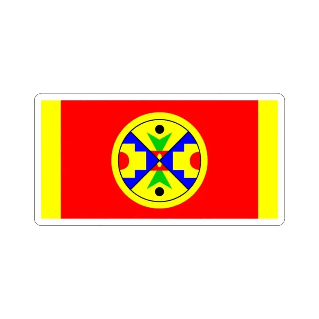 Eel Ground First Nation Flag - STICKER Vinyl Kiss-Cut Decal 3 Inch White - The Sticker Space