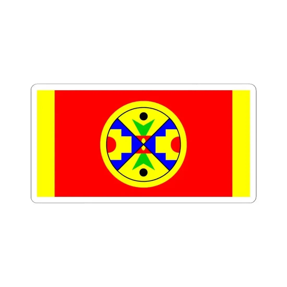 Eel Ground First Nation Flag - STICKER Vinyl Kiss-Cut Decal 4 Inch White - The Sticker Space