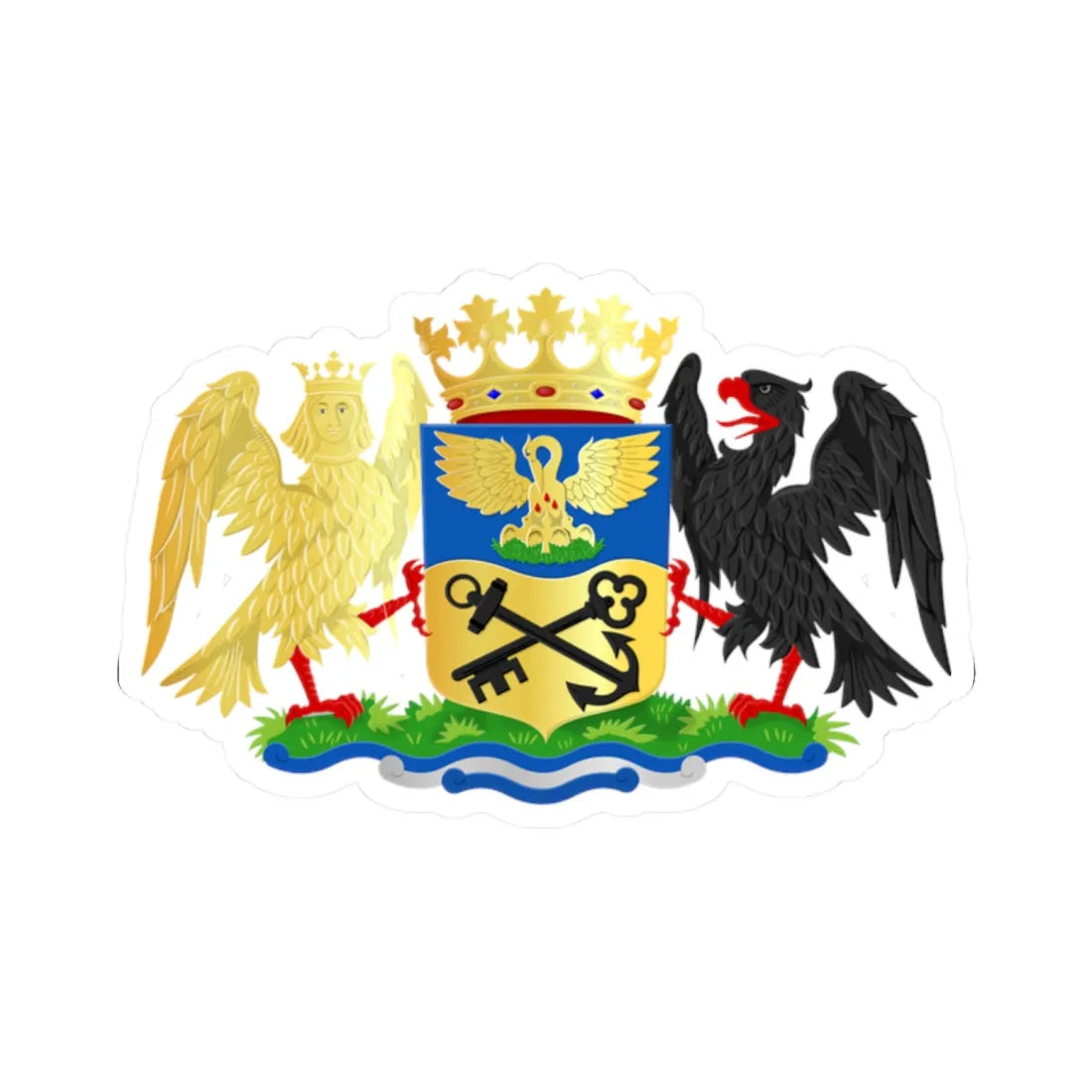Eemsdelta wapen (Netherlands) (Coat of Arms) STICKER Vinyl Kiss-Cut Decal 2 Inch White - The Sticker Space