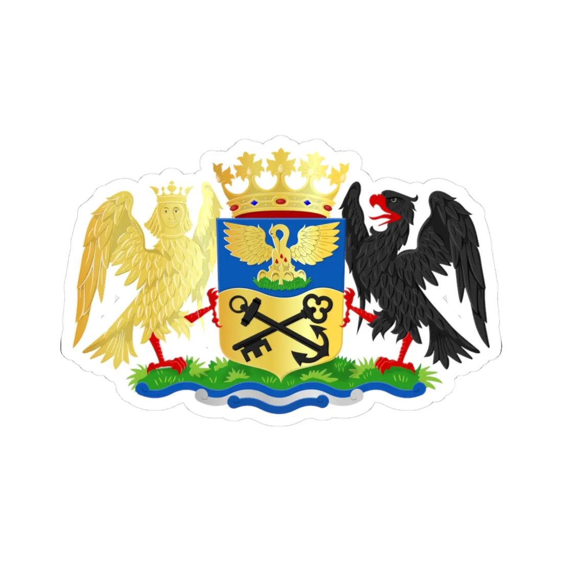 Eemsdelta wapen (Netherlands) (Coat of Arms) STICKER Vinyl Kiss-Cut Decal 3 Inch White - The Sticker Space