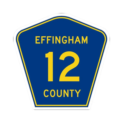 Effingham County 12 (Illinois) (Road Sign) STICKER Vinyl Kiss-Cut Decal 2 Inch White - The Sticker Space