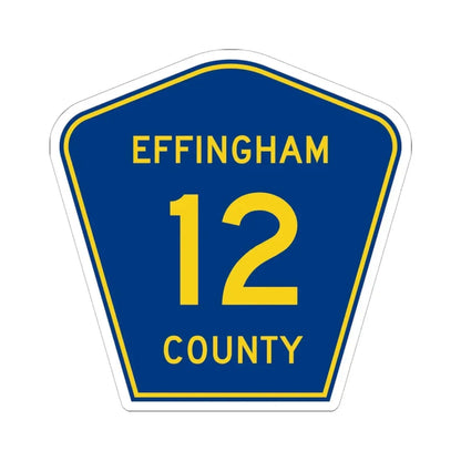 Effingham County 12 (Illinois) (Road Sign) STICKER Vinyl Kiss-Cut Decal 6 Inch White - The Sticker Space