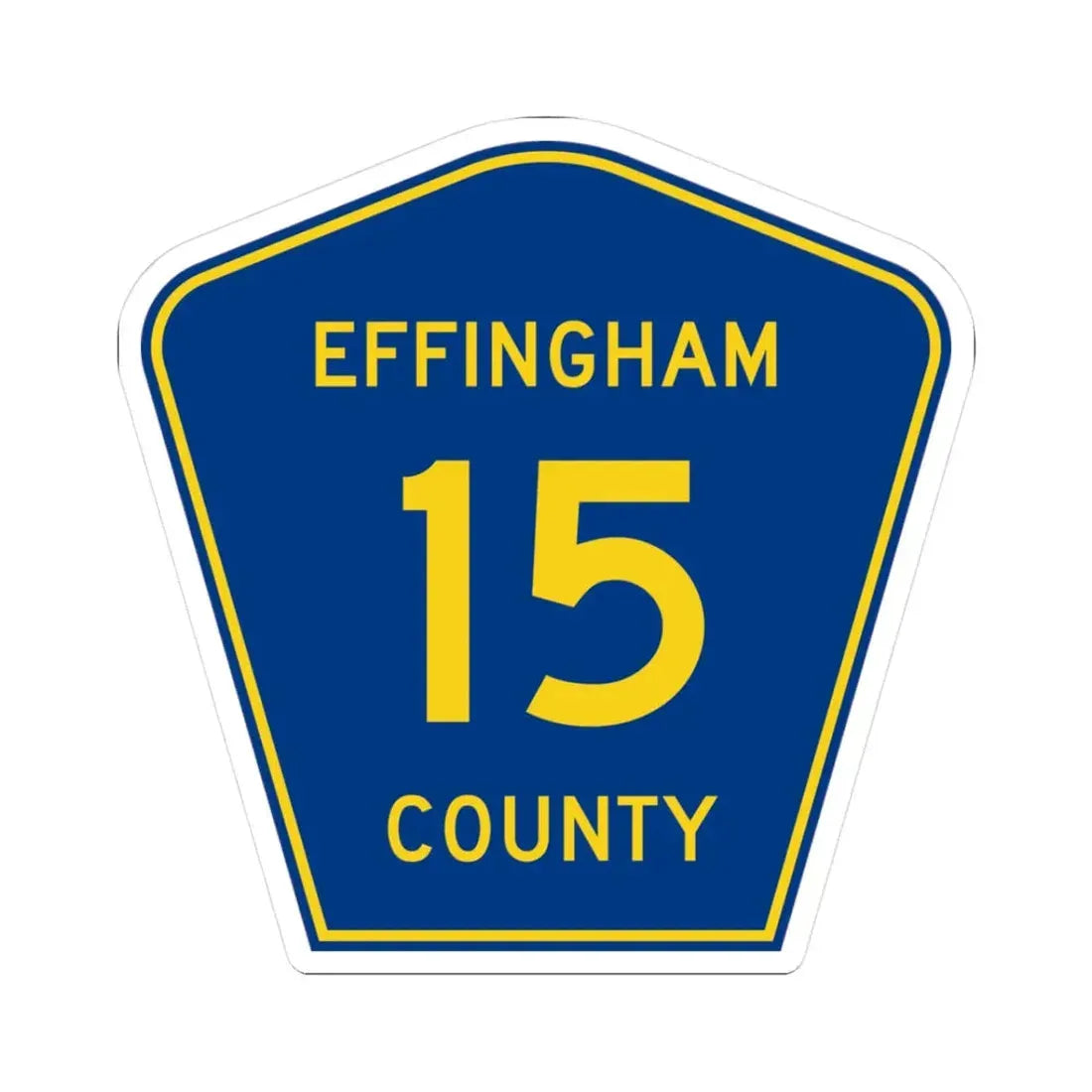 Effingham County 15 (Illinois) (Road Sign) STICKER Vinyl Kiss-Cut Decal 3 Inch White - The Sticker Space