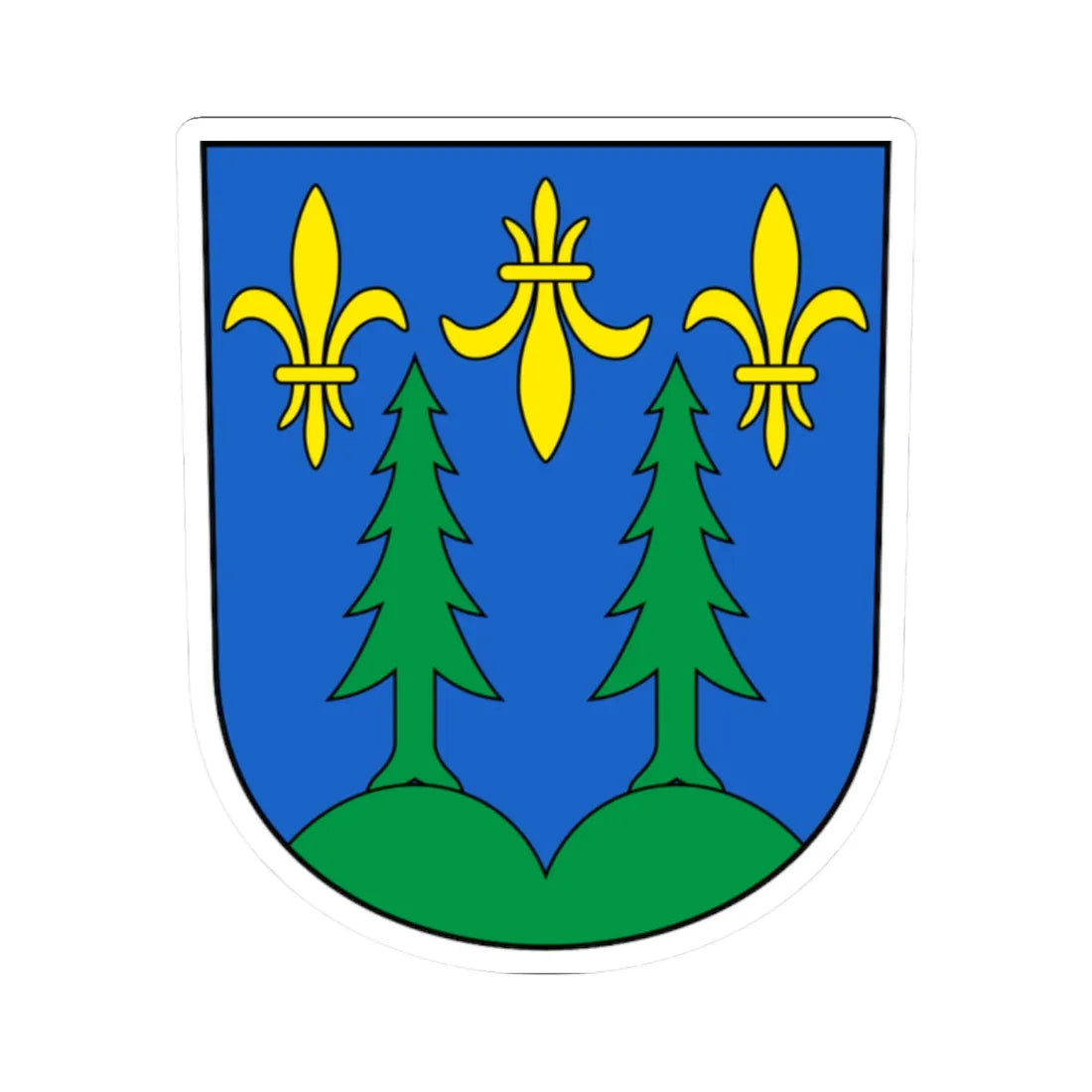 Egerkingen-blazon (Switzerland) (Coat of Arms) STICKER Vinyl Kiss-Cut Decal 2 Inch White - The Sticker Space