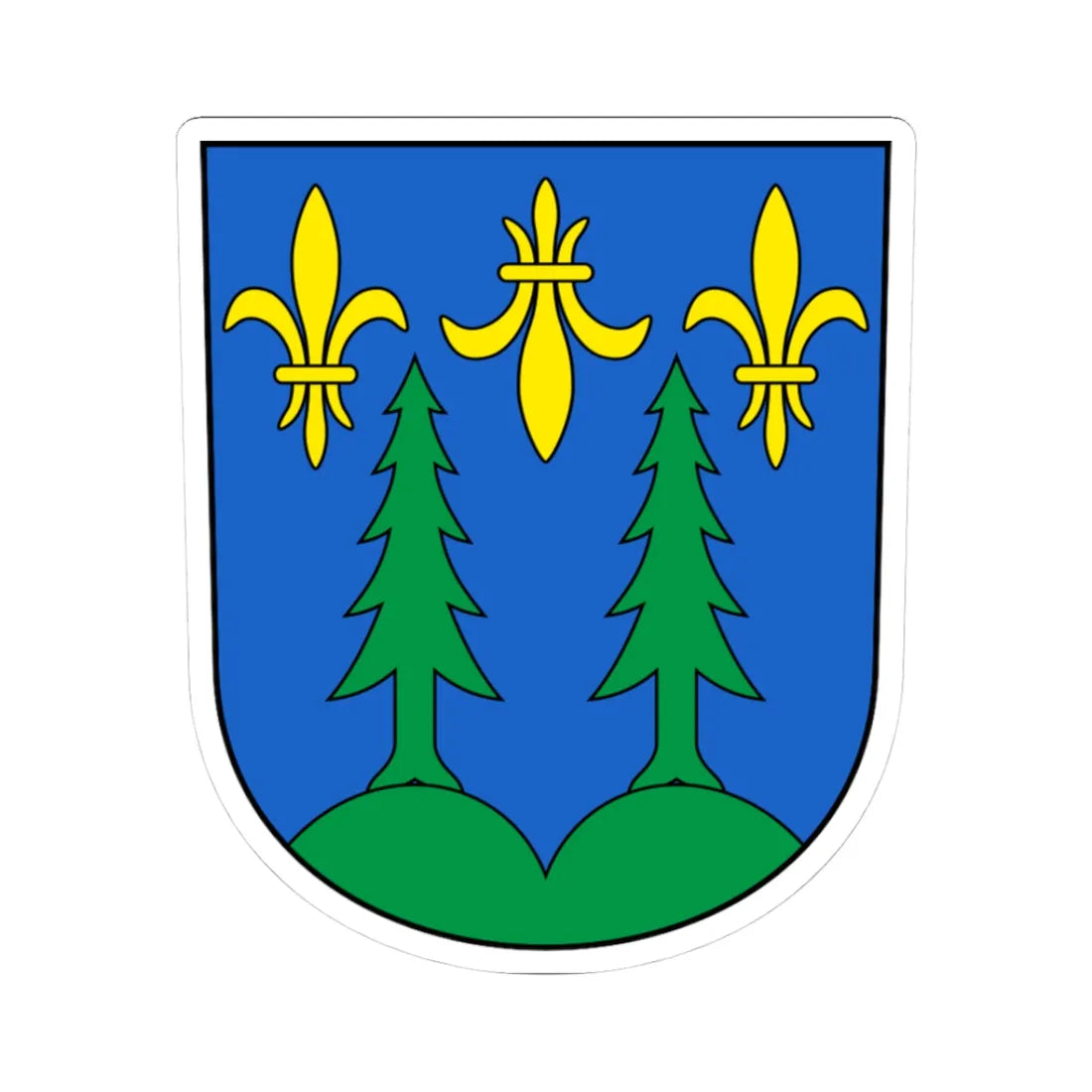Egerkingen-blazon (Switzerland) (Coat of Arms) STICKER Vinyl Kiss-Cut Decal 3 Inch White - The Sticker Space