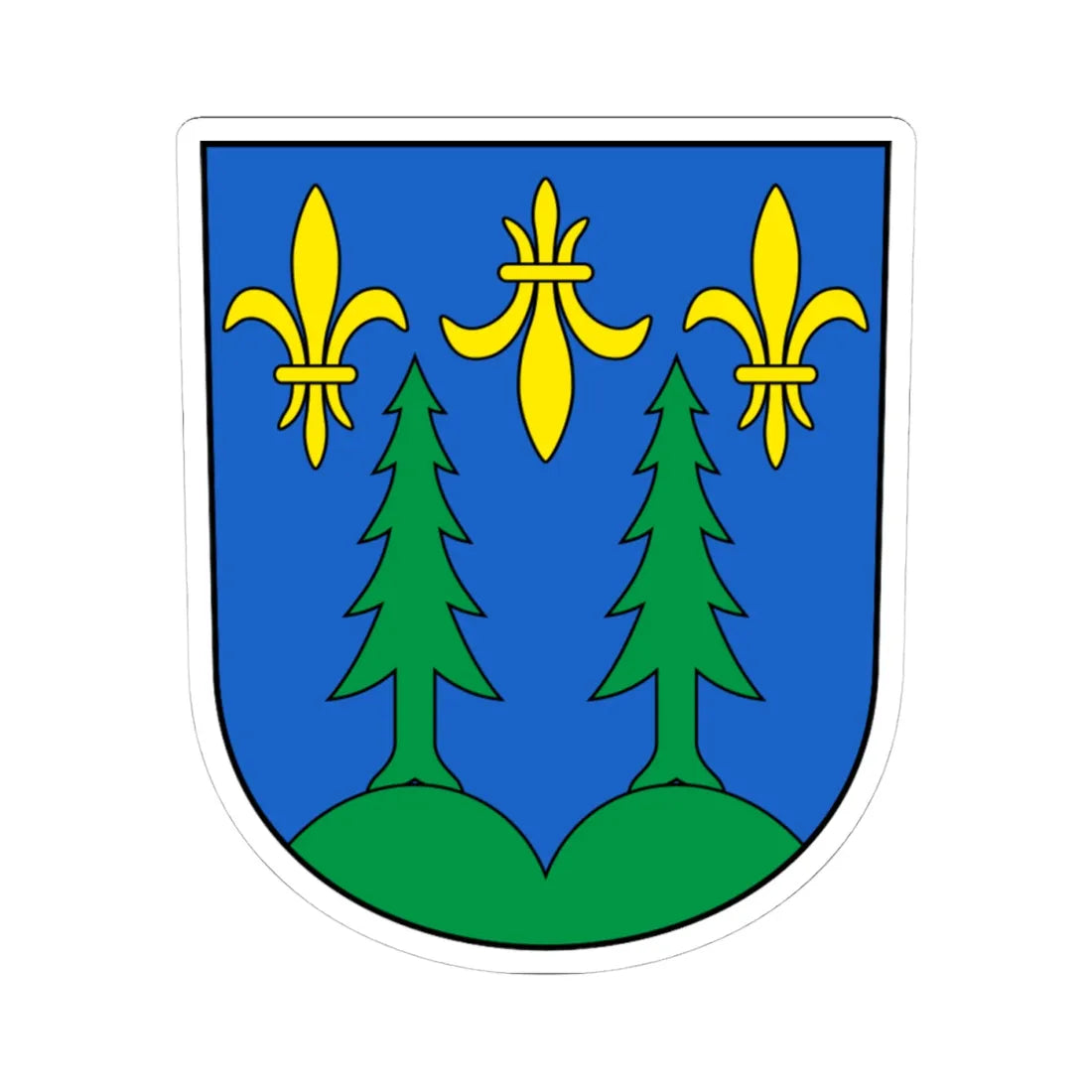 Egerkingen-blazon (Switzerland) (Coat of Arms) STICKER Vinyl Kiss-Cut Decal 4 Inch White - The Sticker Space