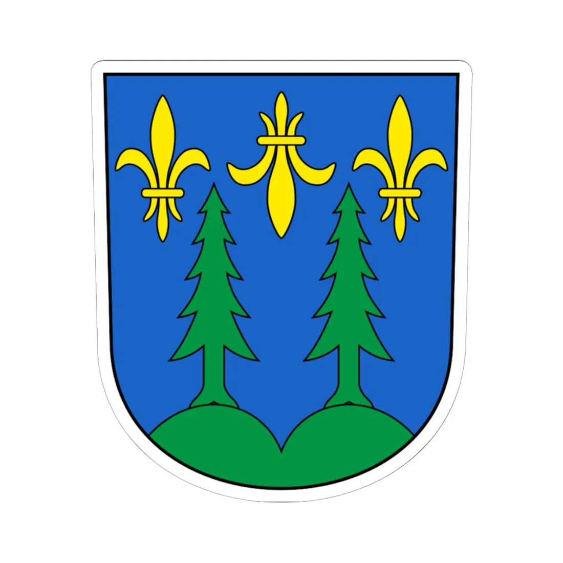 Egerkingen-blazon (Switzerland) (Coat of Arms) STICKER Vinyl Kiss-Cut Decal 6 Inch White - The Sticker Space