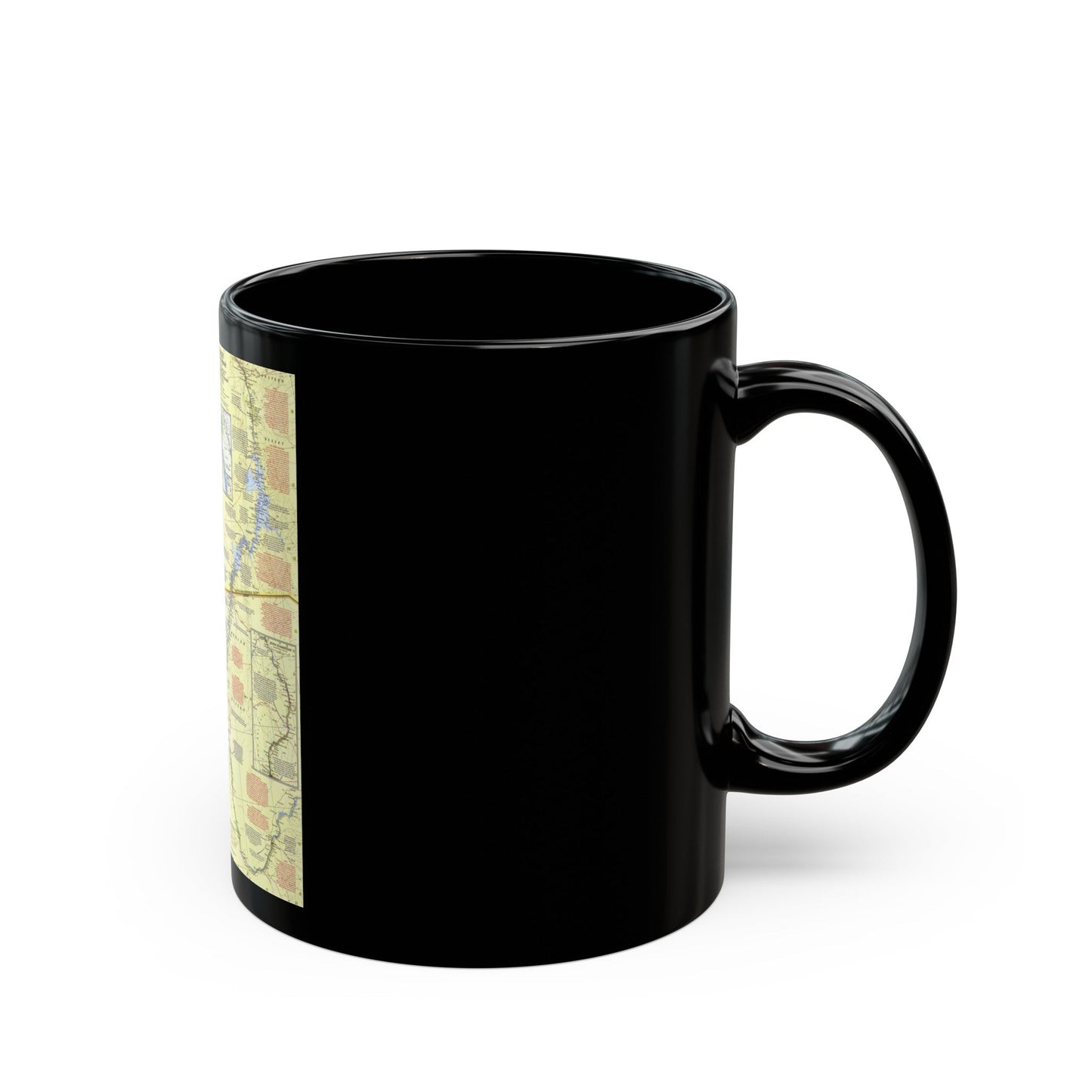 Egypt - Nile Valley, Land of the Pharaohs (1965) (Map) Black Coffee Mug-The Sticker Space