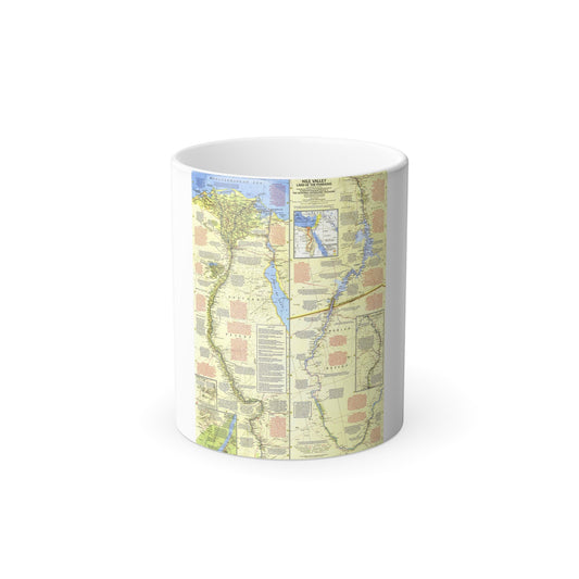 Egypt - Nile Valley, Land of the Pharaohs (1965) (Map) Color Changing Mug 11oz-11oz-The Sticker Space