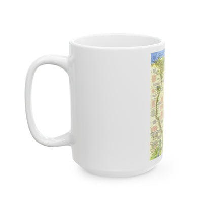 Egypt - Nile Valley, Land of the Pharaohs (1965) (Map) White Coffee Mug-The Sticker Space