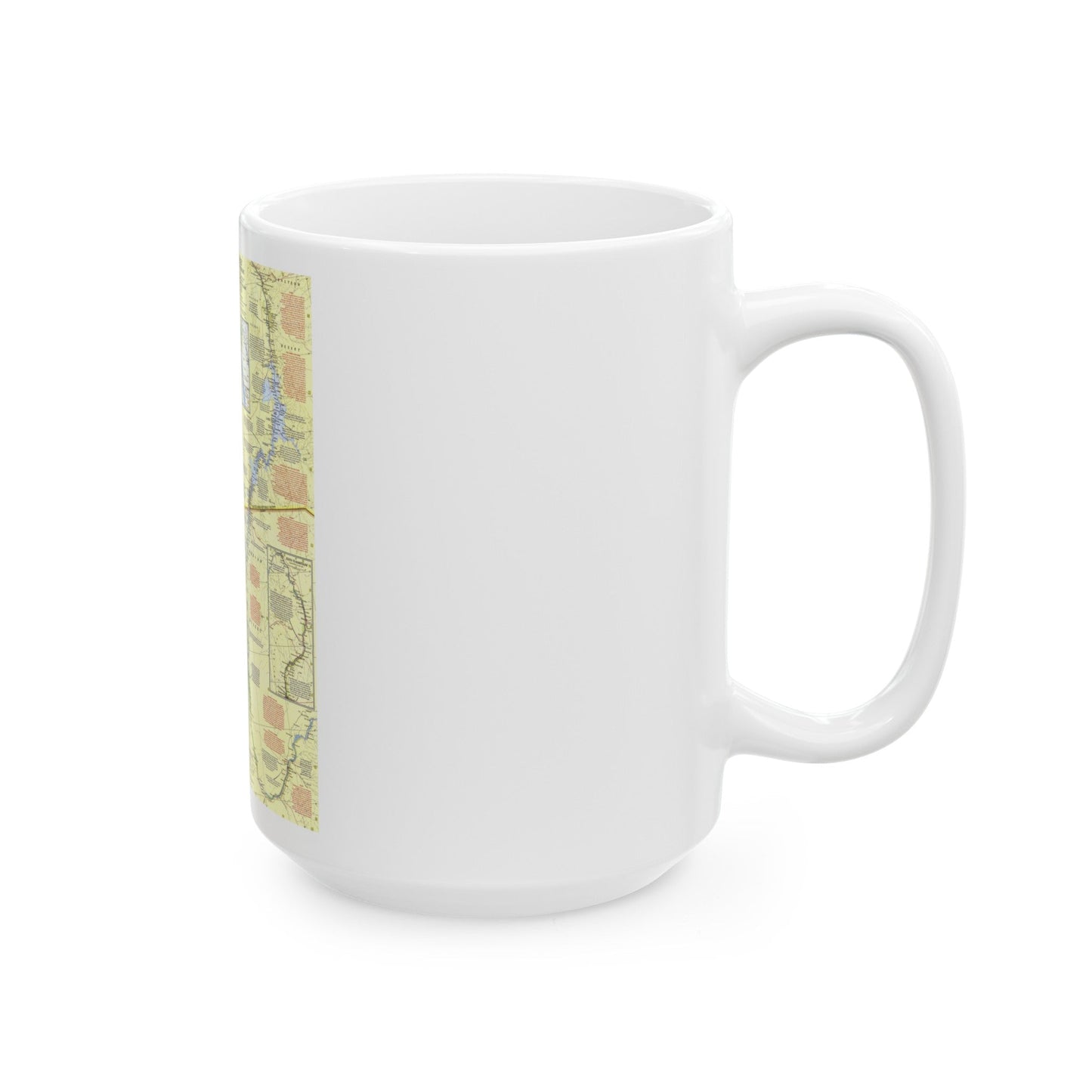 Egypt - Nile Valley, Land of the Pharaohs (1965) (Map) White Coffee Mug-The Sticker Space