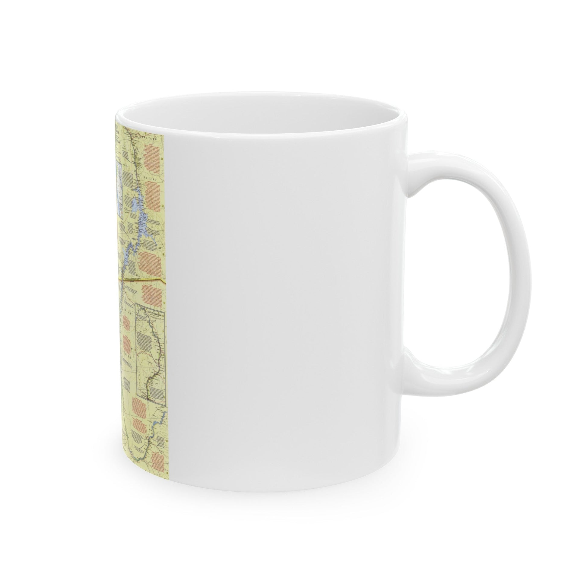 Egypt - Nile Valley, Land of the Pharaohs (1965) (Map) White Coffee Mug-The Sticker Space