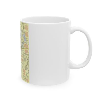 Egypt - Nile Valley, Land of the Pharaohs (1965) (Map) White Coffee Mug-The Sticker Space