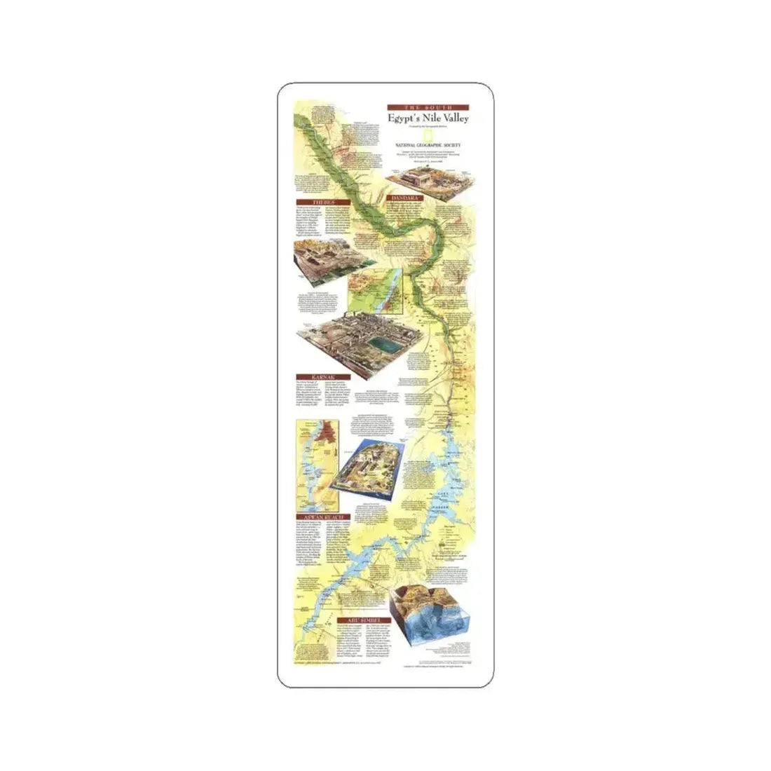 Egypt's Nile Valley- The South (1995) (Map) STICKER Vinyl Kiss-Cut Decal 4 Inch White - The Sticker Space