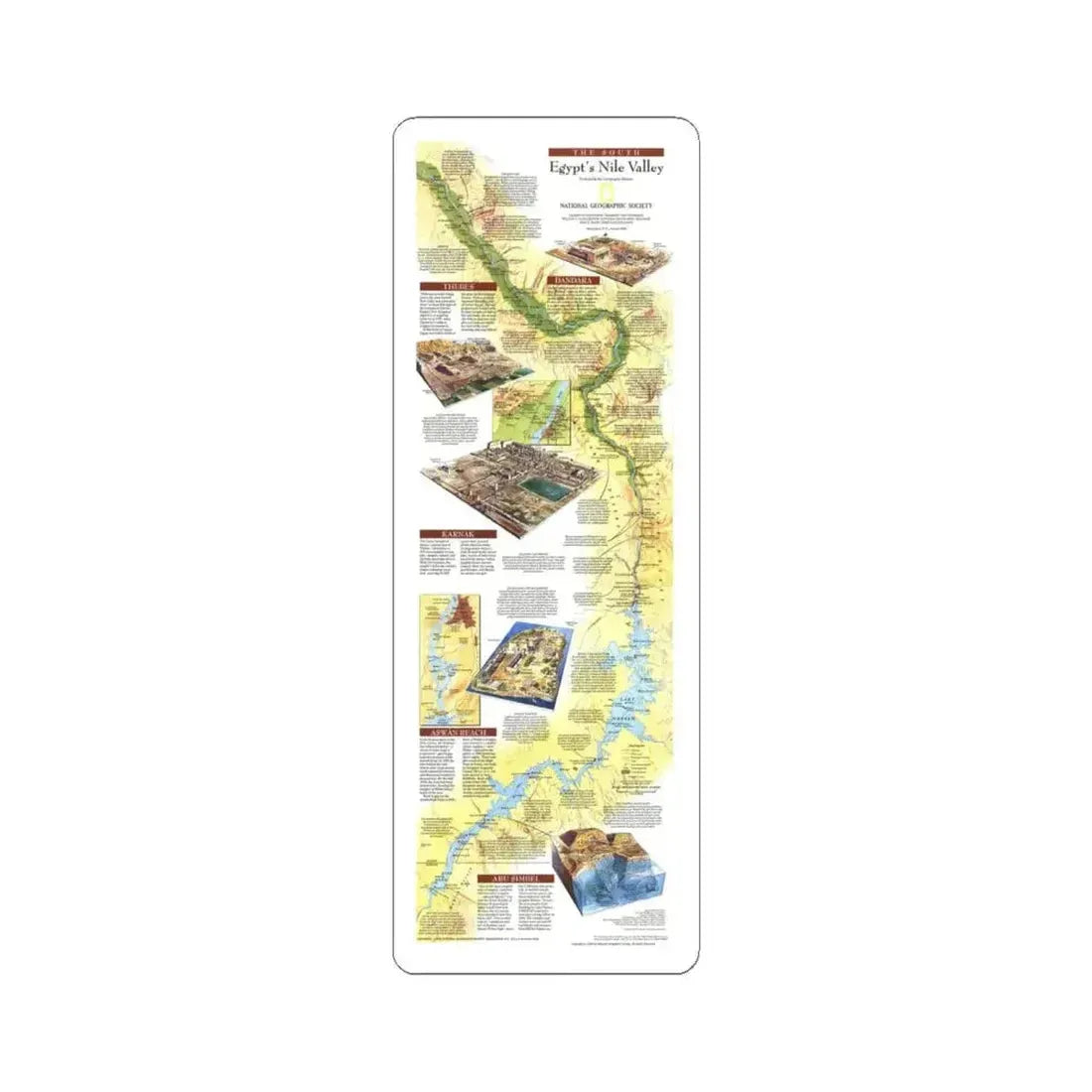 Egypt's Nile Valley- The South (1995) (Map) STICKER Vinyl Kiss-Cut Decal 6 Inch White - The Sticker Space