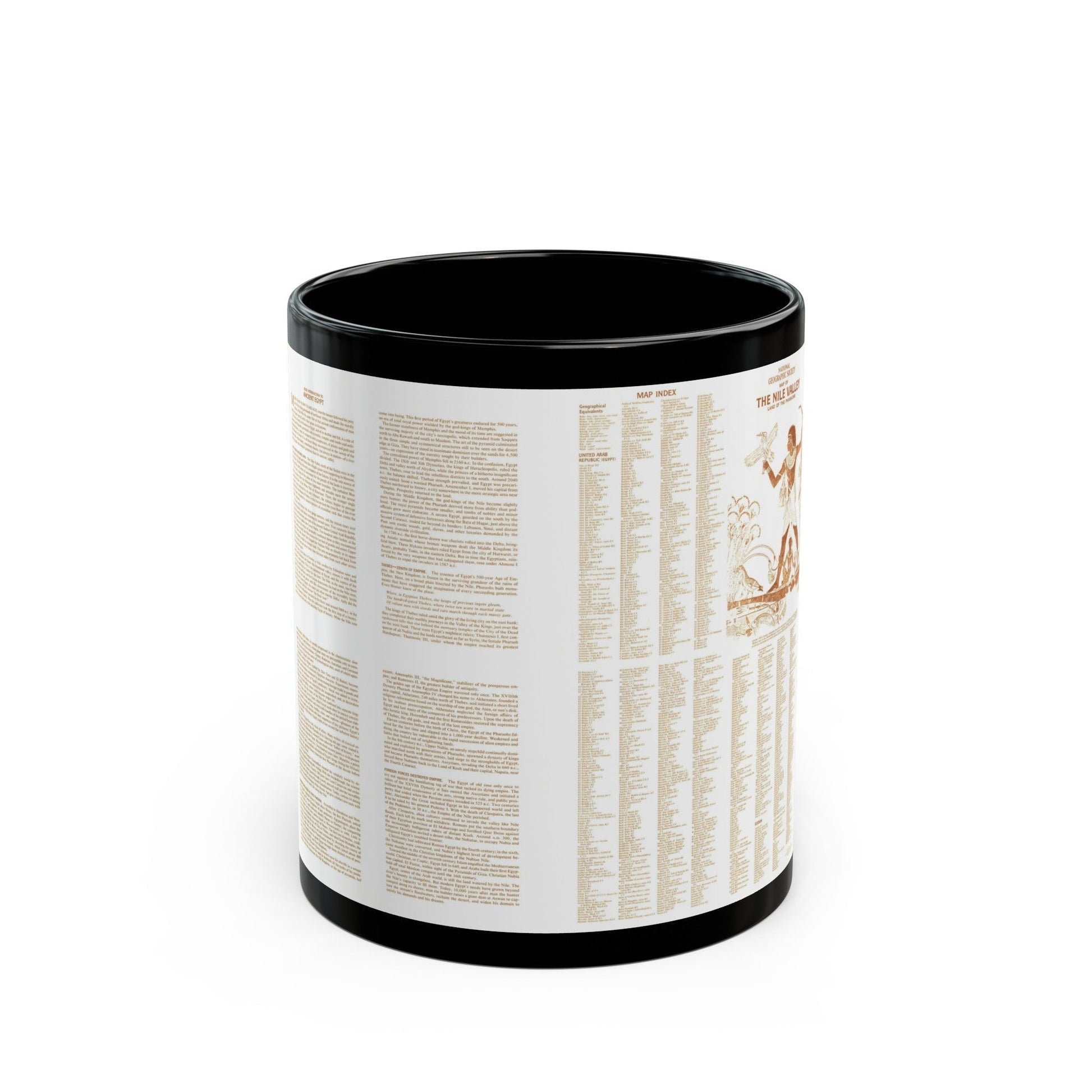 Egypt - Your Introduction to Ancient (1965) (Map) Black Coffee Mug-11oz-The Sticker Space