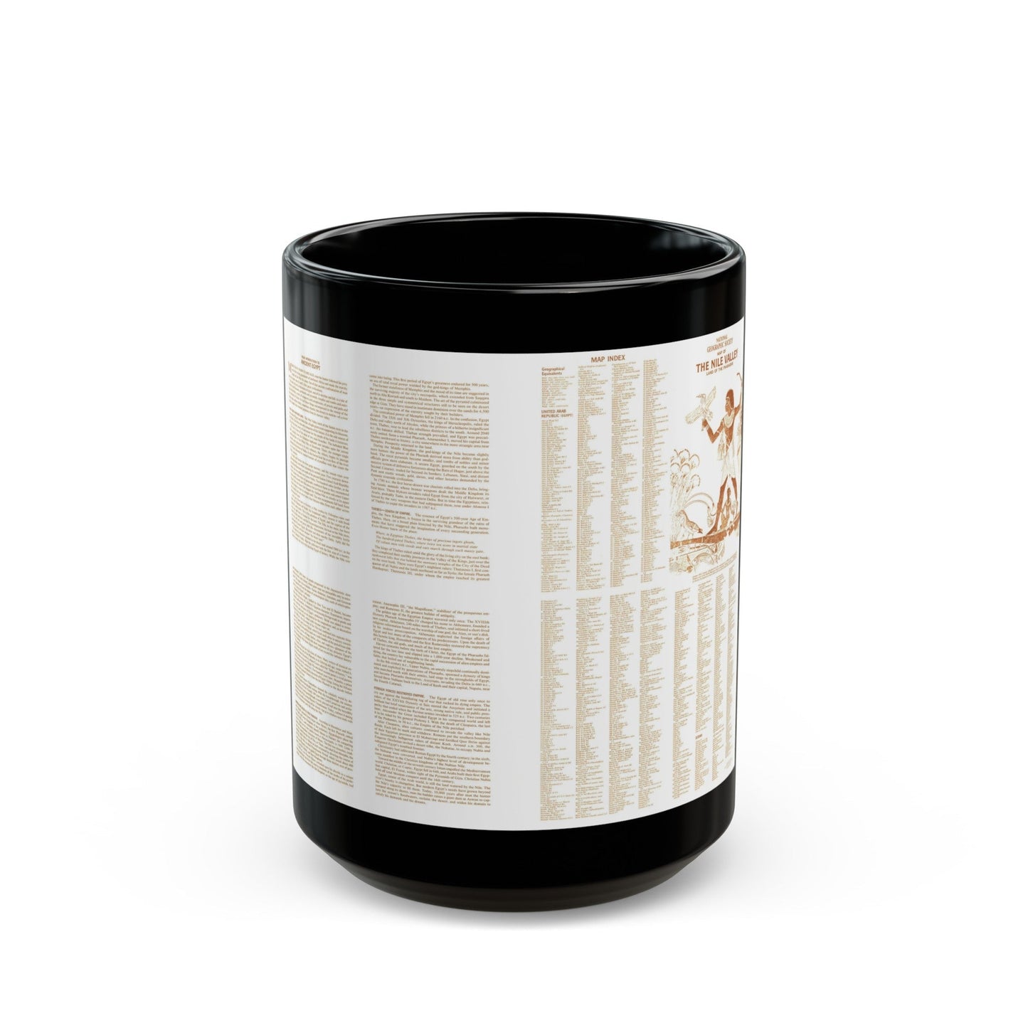 Egypt - Your Introduction to Ancient (1965) (Map) Black Coffee Mug-15oz-The Sticker Space