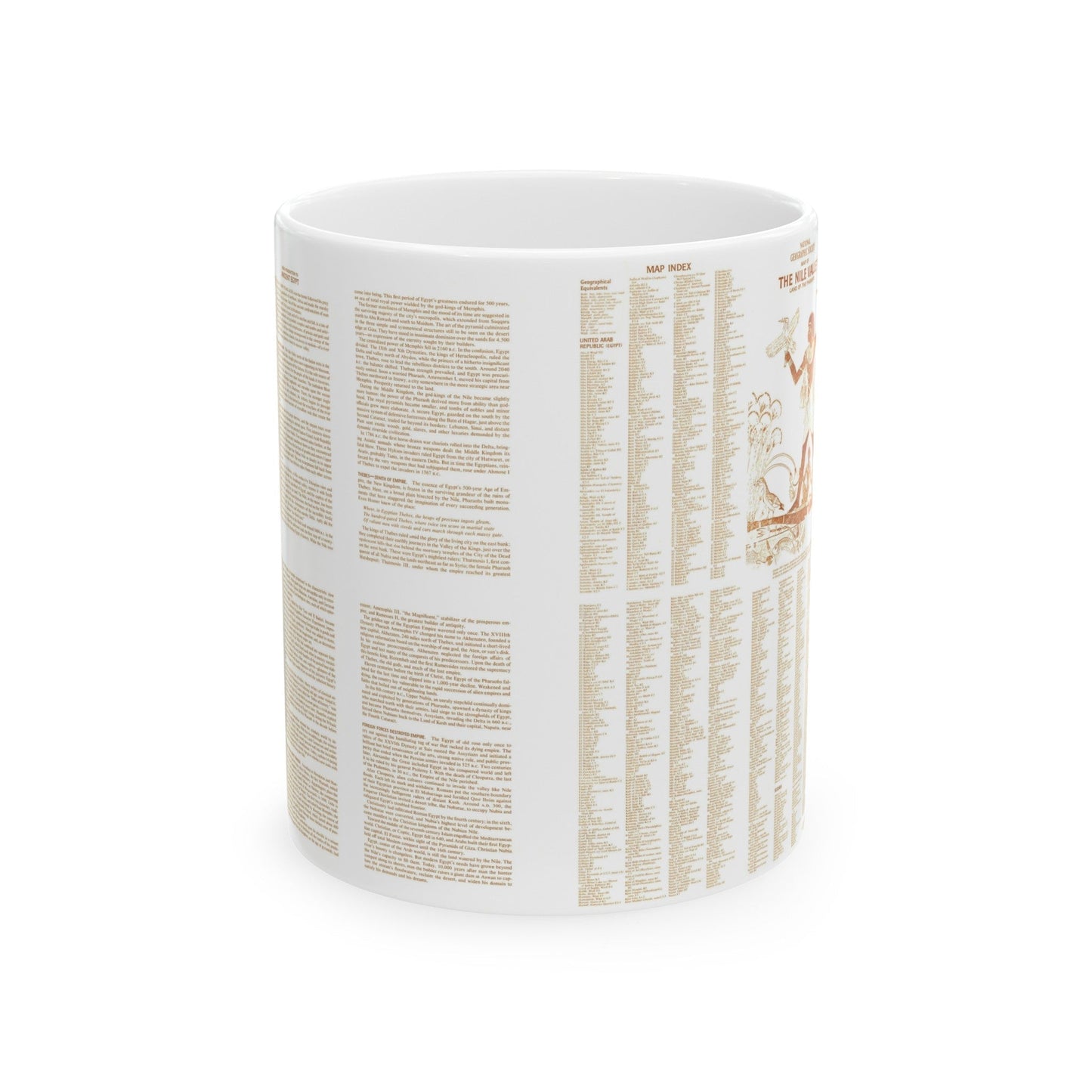 Egypt - Your Introduction to Ancient (1965) (Map) White Coffee Mug-11oz-The Sticker Space