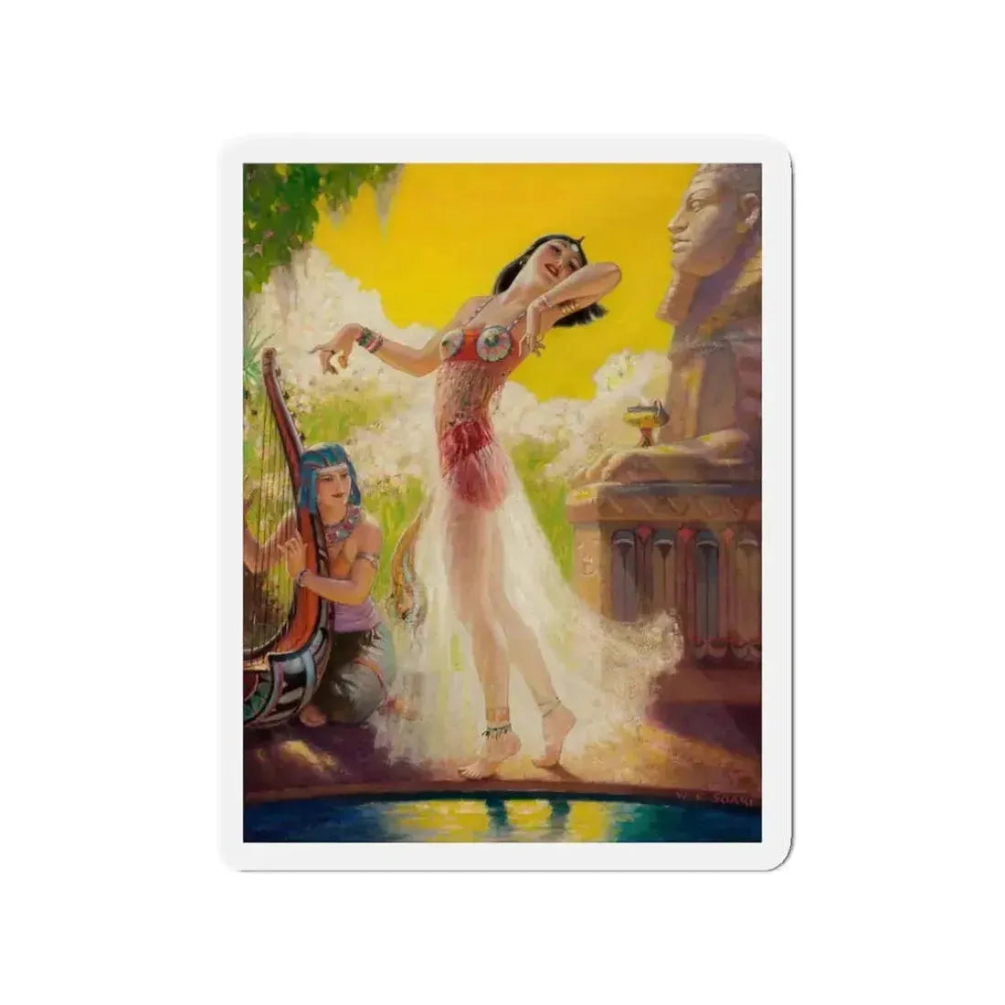 Egyptian Dancer (Magazine Illustration) Refrigerator Magnet - The Sticker Space