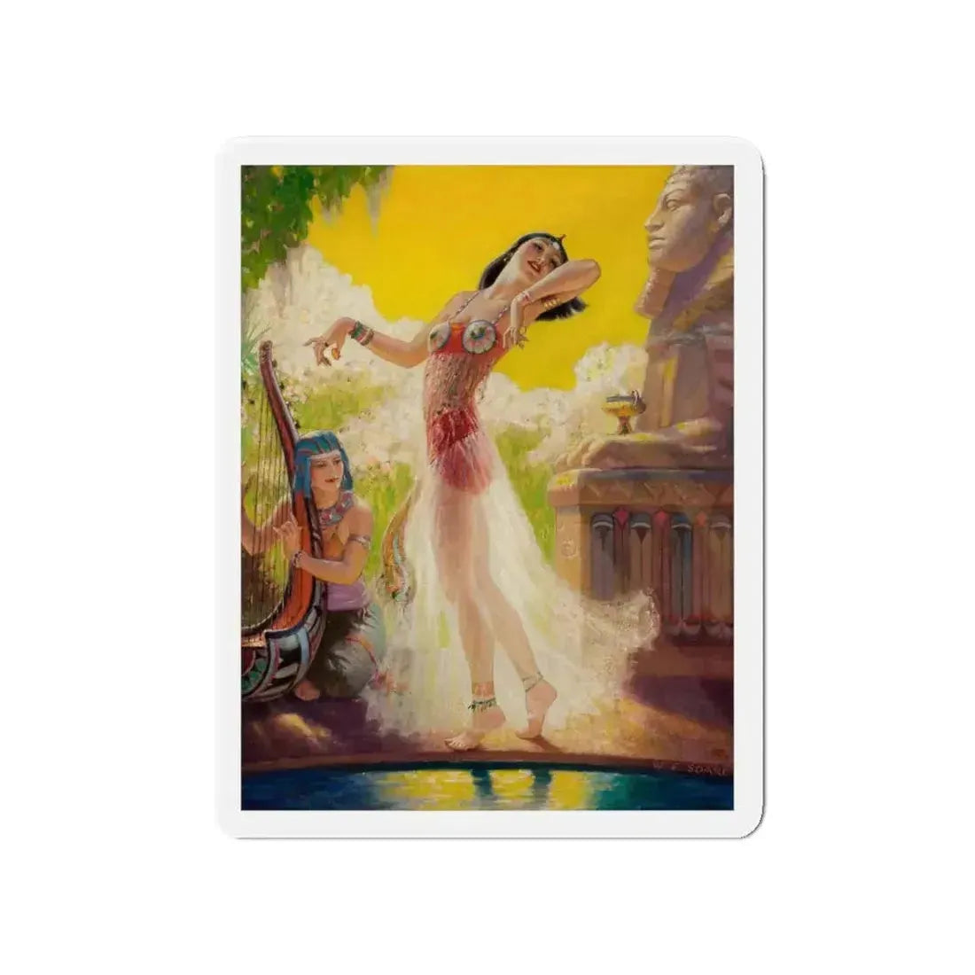 Egyptian Dancer (Magazine Illustration) Refrigerator Magnet - The Sticker Space