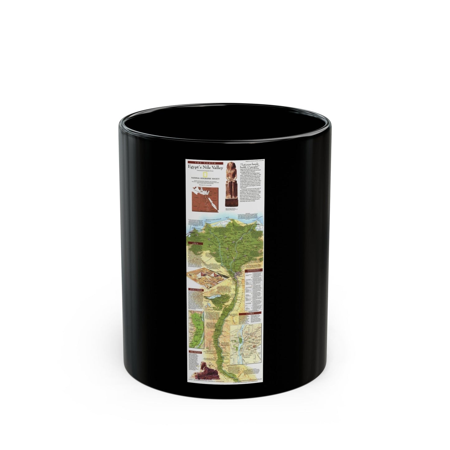 Egypt's Nile Valley- The North (1995) (Map) Black Coffee Mug-11oz-The Sticker Space