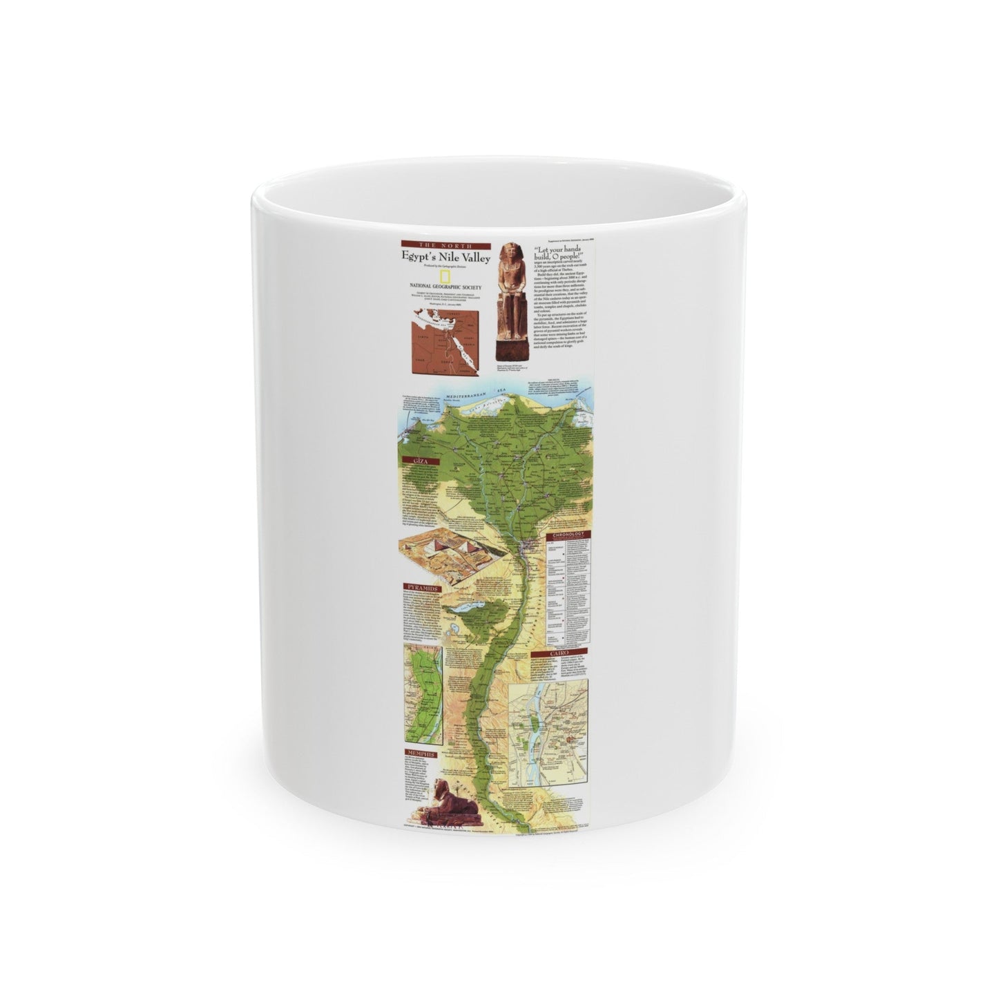 Egypt's Nile Valley- The North (1995) (Map) White Coffee Mug-11oz-The Sticker Space