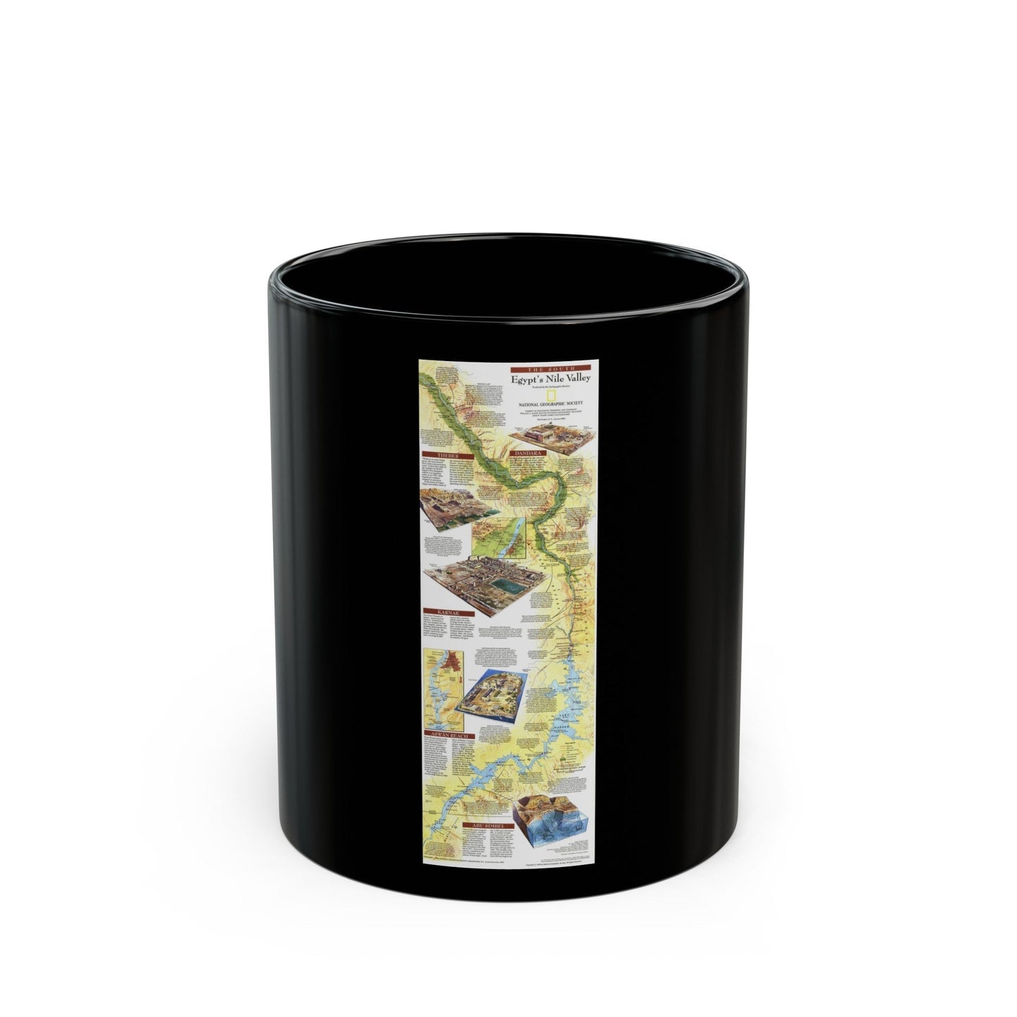 Egypt's Nile Valley- The South (1995) (Map) Black Coffee Mug-11oz-The Sticker Space