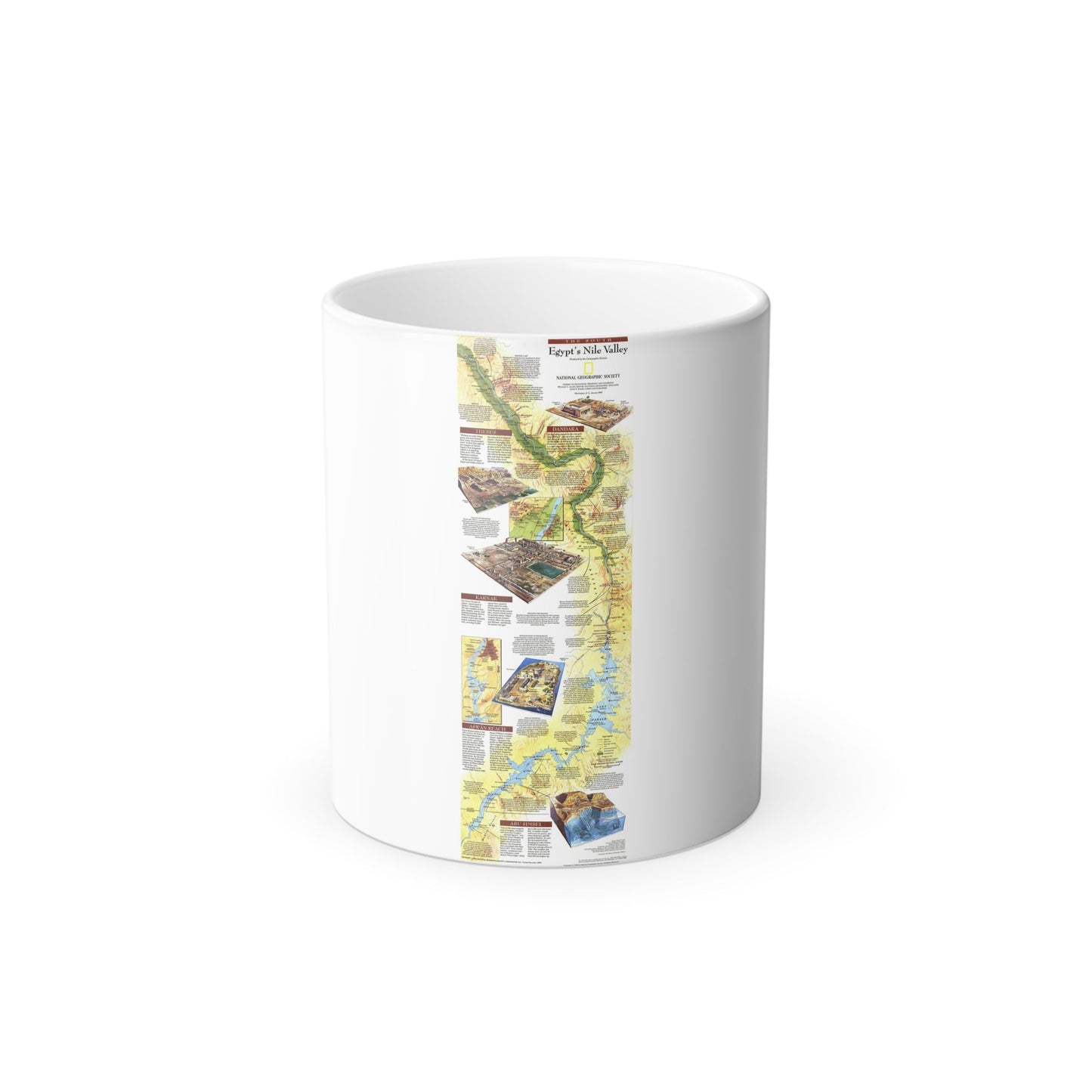 Egypt's Nile Valley- The South (1995) (Map) Color Changing Mug 11oz-11oz-The Sticker Space