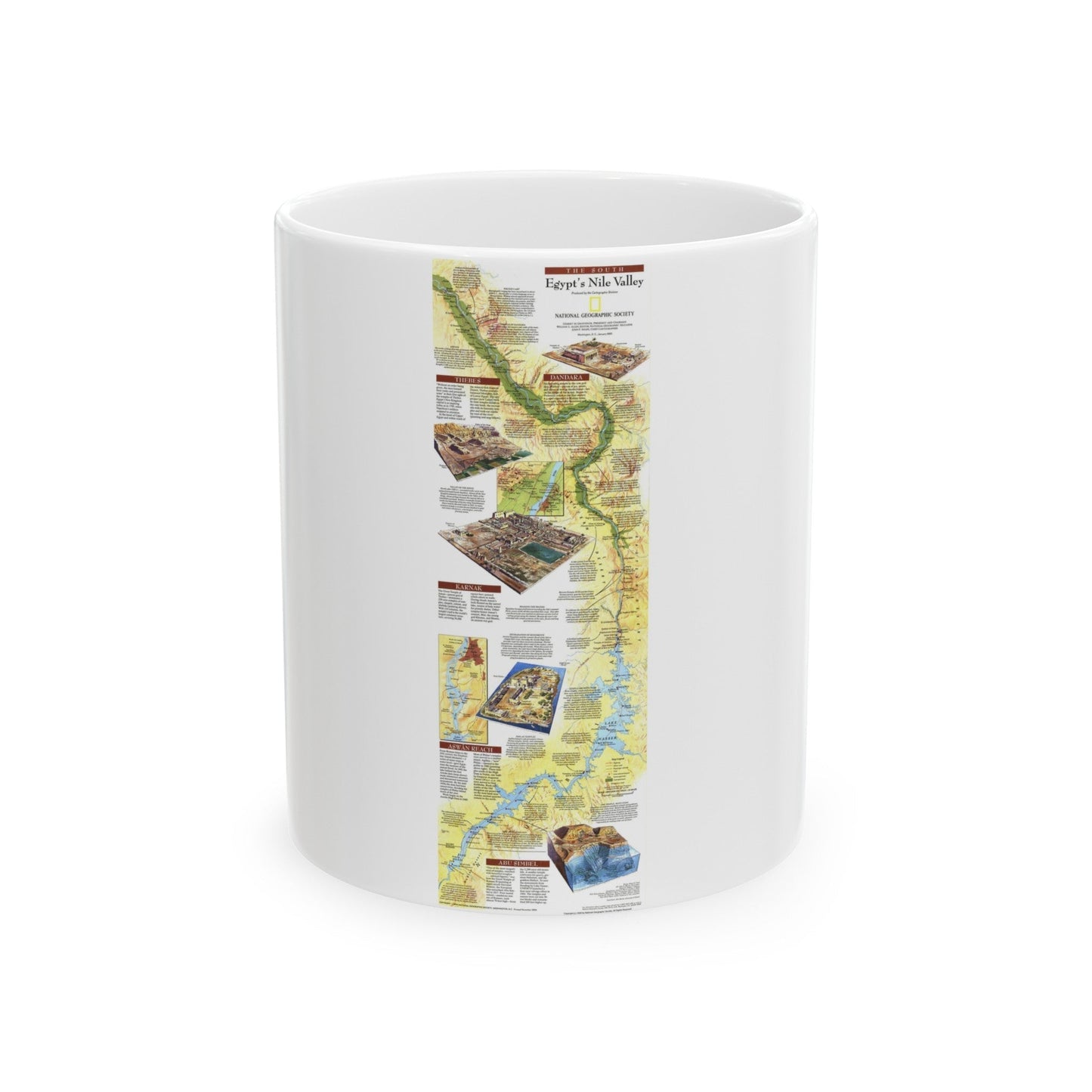 Egypt's Nile Valley- The South (1995) (Map) White Coffee Mug-11oz-The Sticker Space