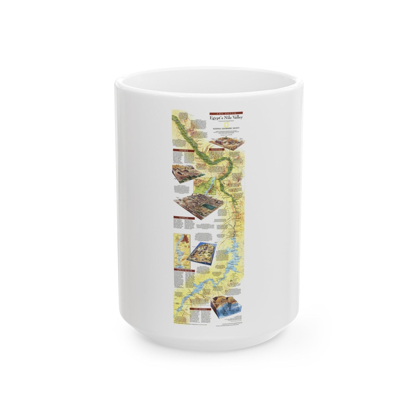 Egypt's Nile Valley- The South (1995) (Map) White Coffee Mug-15oz-The Sticker Space