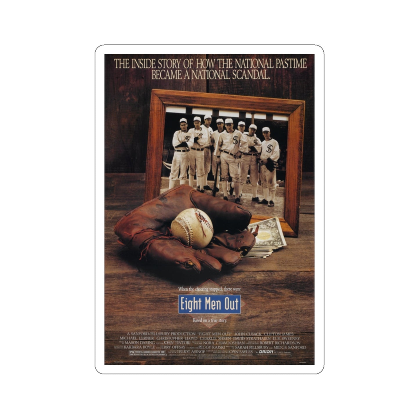 Eight Men Out 1988 Movie Poster STICKER Vinyl Die-Cut Decal-2 Inch-The Sticker Space